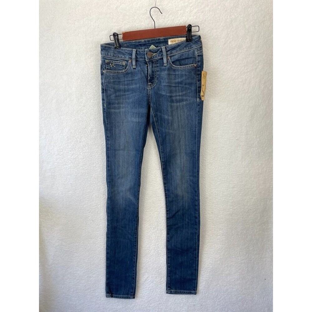 Vintage Revolution Pants Womens 25 Blue Denim Jeans Dark Wash Skinny Low Down